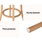 Artiss 2x Bar Stoosl Rattan Seat Wooden - Image 6
