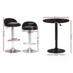 Artiss Bar Table and Stools Set Dining Desk Kitchen Chairs Cafe Pub - Image 2
