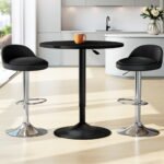 Artiss Bar Table and Stools Set Dining Desk Kitchen Chairs Cafe Pub - Image 7