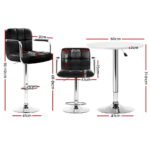 Artiss Bar Table and Stools Set Dining Desk Kitchen Chairs Cafe Pub - Image 2