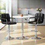 Artiss Bar Table and Stools Set Dining Desk Kitchen Chairs Cafe Pub - Image 7