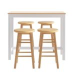 Artiss Bar Table and Stools Set Dining Desk Kitchen Chairs Cafe Pub - Image 4