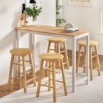 Artiss Bar Table and Stools Set Dining Desk Kitchen Chairs Cafe Pub - Image 8