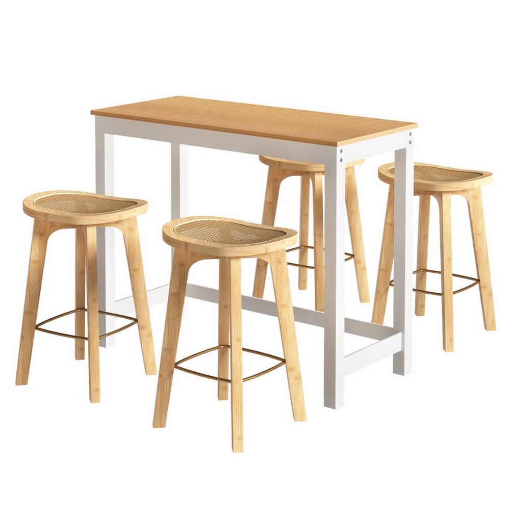 BA-TAB-CHR-SET-NW-202503281537-00.jpg Artiss Bar Table and Stools Set Dining Desk Kitchen Chairs Cafe Pub - Image 1