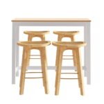 Artiss Bar Table and Stools Set Dining Desk Kitchen Chairs Cafe Pub - Image 4