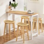 Artiss Bar Table and Stools Set Dining Desk Kitchen Chairs Cafe Pub - Image 9