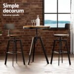 Artiss Bar Table and Stools Set Dining Desk Industrial Kitchen Chairs Cafe Pub - Image 4