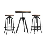 Artiss Bar Table Stools Set Dining Desk Industrial Kitchen Chairs Cafe Pub - Image 3