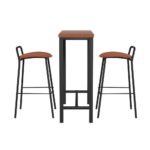 Artiss Bar Table and Stools Set Dining Desk Kitchen Chairs Cafe Pub - Image 5