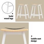 Artiss Bar Table and Stools Set Dining Desk Solid Wood Kitchen Chairs Cafe Pub - Image 7