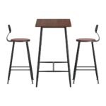Artiss Bar Table and Stools Set Dining Desk Kitchen Chairs Cafe Pub - Image 4