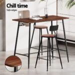 Artiss Bar Table and Stools Set Dining Desk Kitchen Chairs Cafe Pub - Image 5