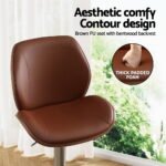 Artiss 4X Bar Stools Bentwood Adjustable Kitchen Counter Chair Leather Brown - Image 5