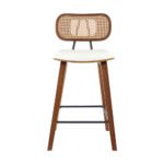 4x Artiss Bar Stools Kitchen Counter Rattan Chairs PU Leather Padding - Image 3