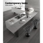 Artiss 2x Bar Stools Gas Lift Leather Padded Grey - Image 4