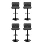 Artiss 4x Bar Stools Gas Lift Leather Padded Grey - Image 3