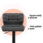 Artiss 4x Bar Stools Gas Lift Leather Padded Grey - Image 5