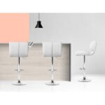 Artiss 2x Bar Stools Gas Lift Leather Padded White - Image 4