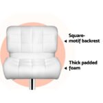 Artiss 2x Bar Stools Gas Lift Leather Padded White - Image 5