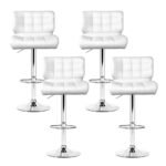 Artiss 4x Bar Stools Gas Lift Leather Padded White - Image 3