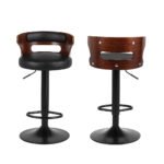 Artiss 2x Bar Stools Gas Lift Faux Leather - Image 3