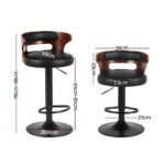 Artiss 4x Bar Stools Gas Lift Faux Leather - Image 2
