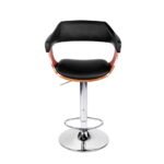 Artiss Bar Stools Gas Lift Leather w/Armrest Black - Image 3
