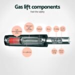 Artiss 4x Bar Stools Gas Lift Leather w/Armrest Black - Image 6