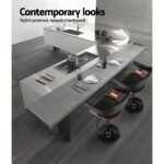 Artiss 2x Bar Stools Gas Lift Leather w/Armrest All Black - Image 3