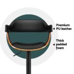 Artiss 4x Bar Stools Gas Lift Leather w/Armrest All Black - Image 5