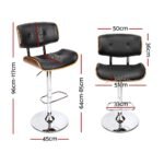 Artiss 4x Bar Stools Gas Lift Leather Black - Image 2