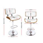 Artiss Bar Stools Gas Lift Leather White - Image 2