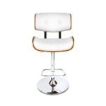 Artiss Bar Stools Gas Lift Leather White - Image 3