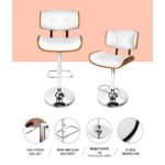 Artiss Bar Stools Gas Lift Leather White - Image 5