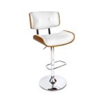 Artiss Bar Stools Gas Lift Leather White - Image 8