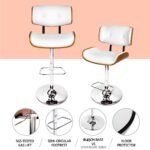 Artiss 4x Bar Stools Gas Lift Leather White - Image 5