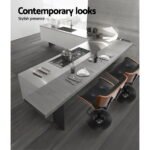 Artiss Bar Stools Gas Lift Leather All Black - Image 3