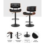Artiss Bar Stools Gas Lift Leather All Black - Image 4