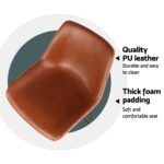 Artiss 4x Bar Stools Leather Padded Metal Legs Brown - Image 6