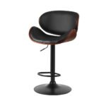 Artiss Bar Stools Kitchen Leather Barstools Swivel Gas Lift Vintage Chairs Black - Image 7