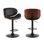 Artiss 4x Bar Stools Gas Lift Leather Padded Black - Image 3