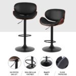Artiss 4x Bar Stools Gas Lift Leather Padded Black - Image 4