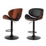 Artiss 4x Bar Stools Gas Lift Leather Padded Black - Image 7