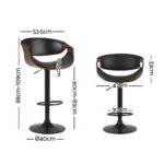 Artiss Bar Stools Gas Lift Leather w/Armrest - Image 2
