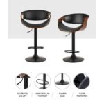 Artiss Bar Stools Gas Lift Leather w/Armrest - Image 4