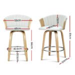 Artiss Bar Stools Kitchen Leather Barstools Swivel Counter Chairs x2 - Image 2