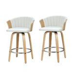 Artiss Bar Stools Kitchen Leather Barstools Swivel Counter Chairs x2 - Image 7