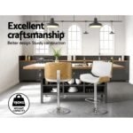 Artiss 2x Bar Stools Adjustable Leather Chairs - Image 4