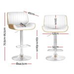 Artiss 4x Bar Stools Adjustable Leather Chairs - Image 2