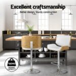 Artiss 4x Bar Stools Adjustable Leather Chairs - Image 4